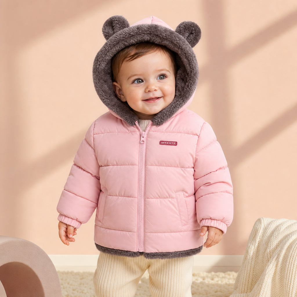children's hooded padded jacket – Pink variant