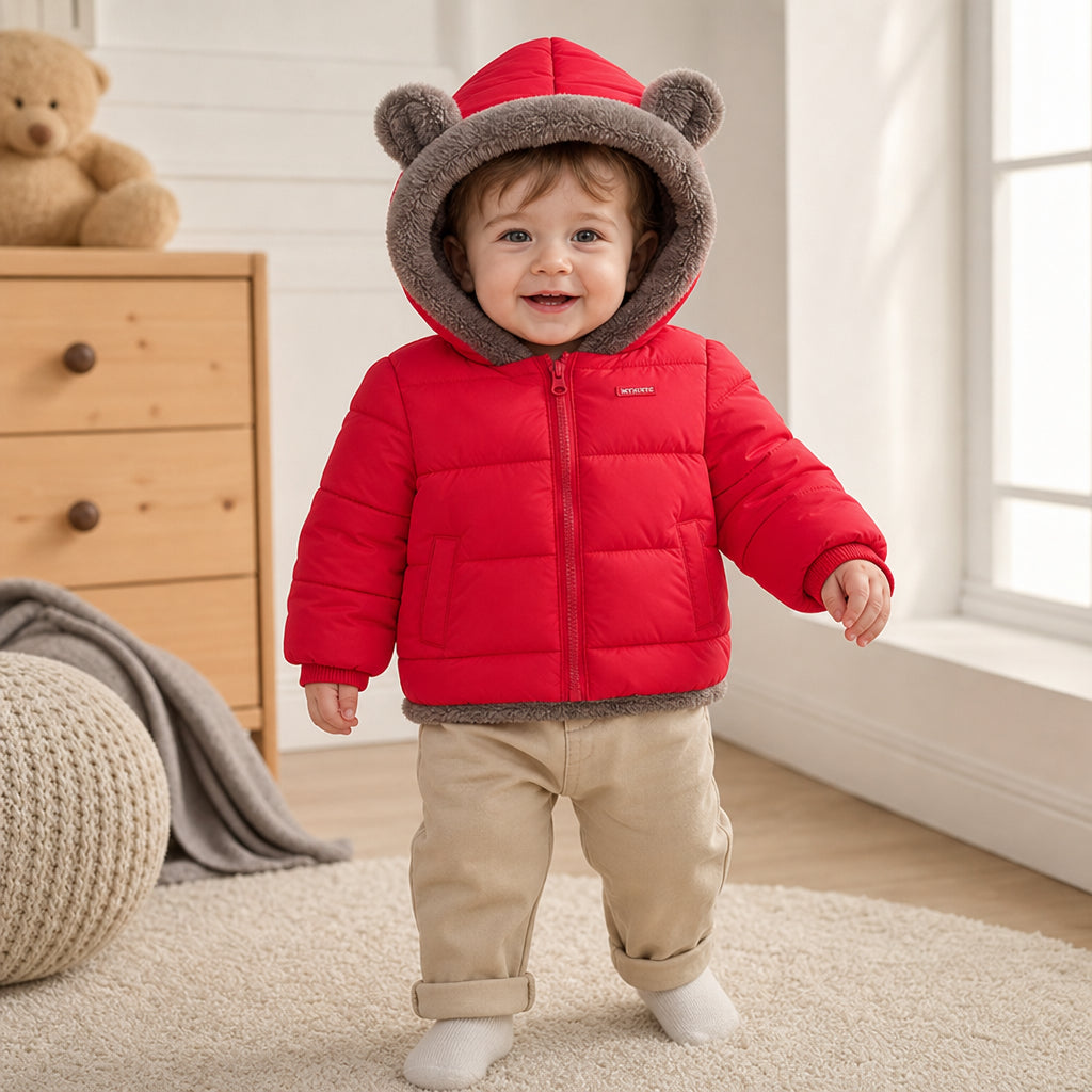 children's hooded padded jacket – Red variant
