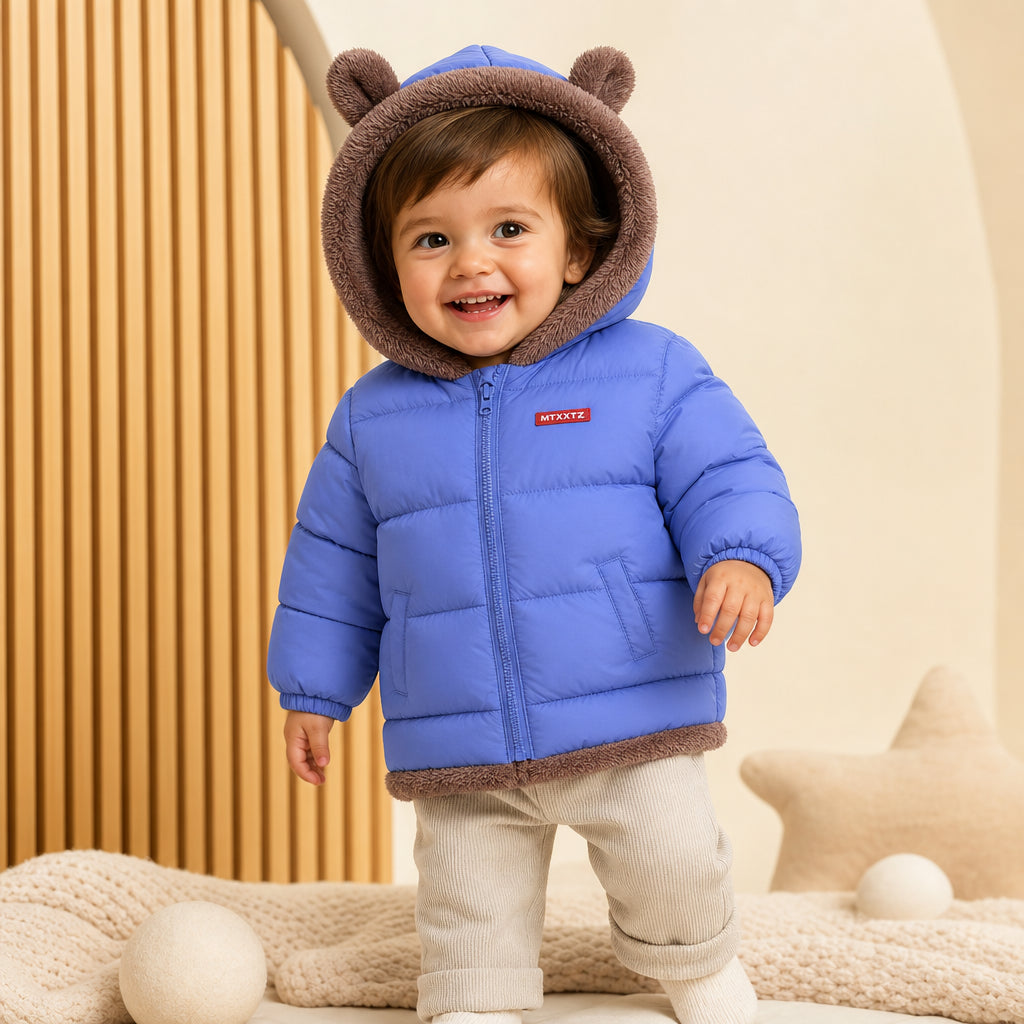 children's hooded padded jacket – Sky blue variant