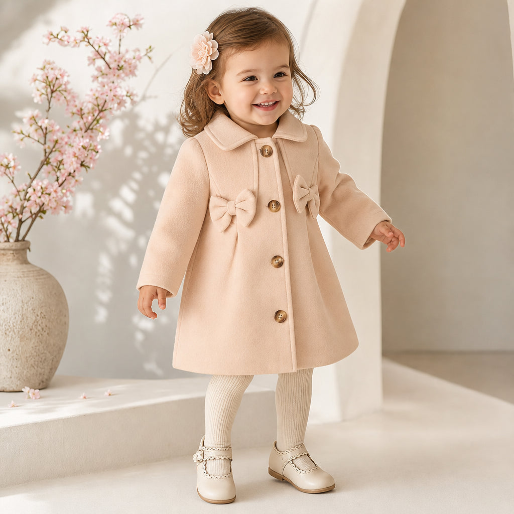 girls' button-front coat – blush pink