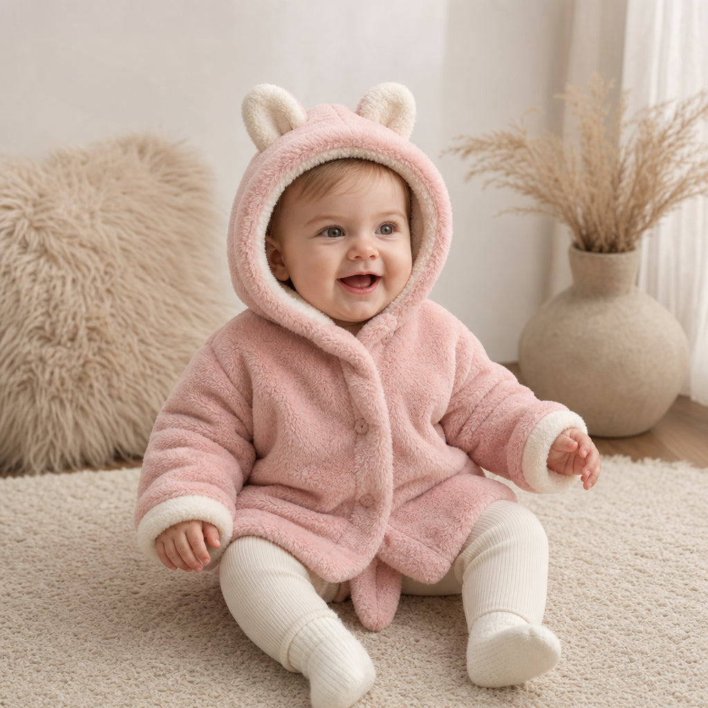 girls hooded jacket – Plush Coat variant