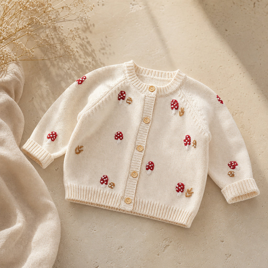 girls knitted cardigan – cream/beige