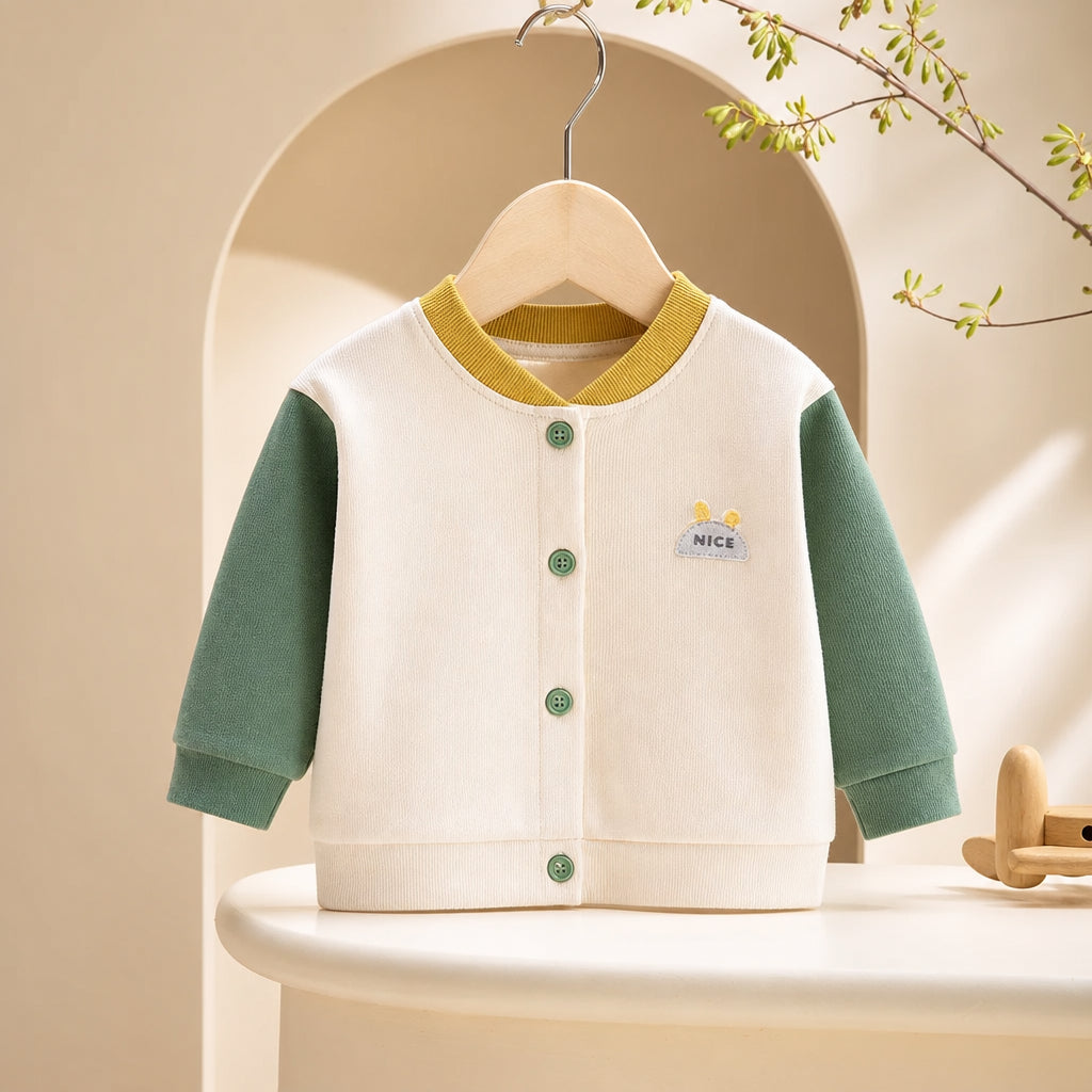 kids button-front knit cardigan – cream,green,purple,pink,navy,yellow