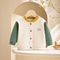 kids button-front knit cardigan – cream,green,purple,pink,navy,yellow
