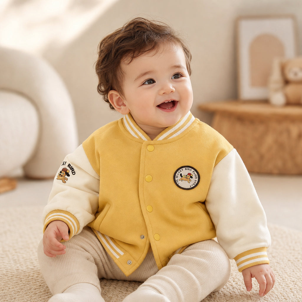 unisex kids' baseball jacket – yellow variant
